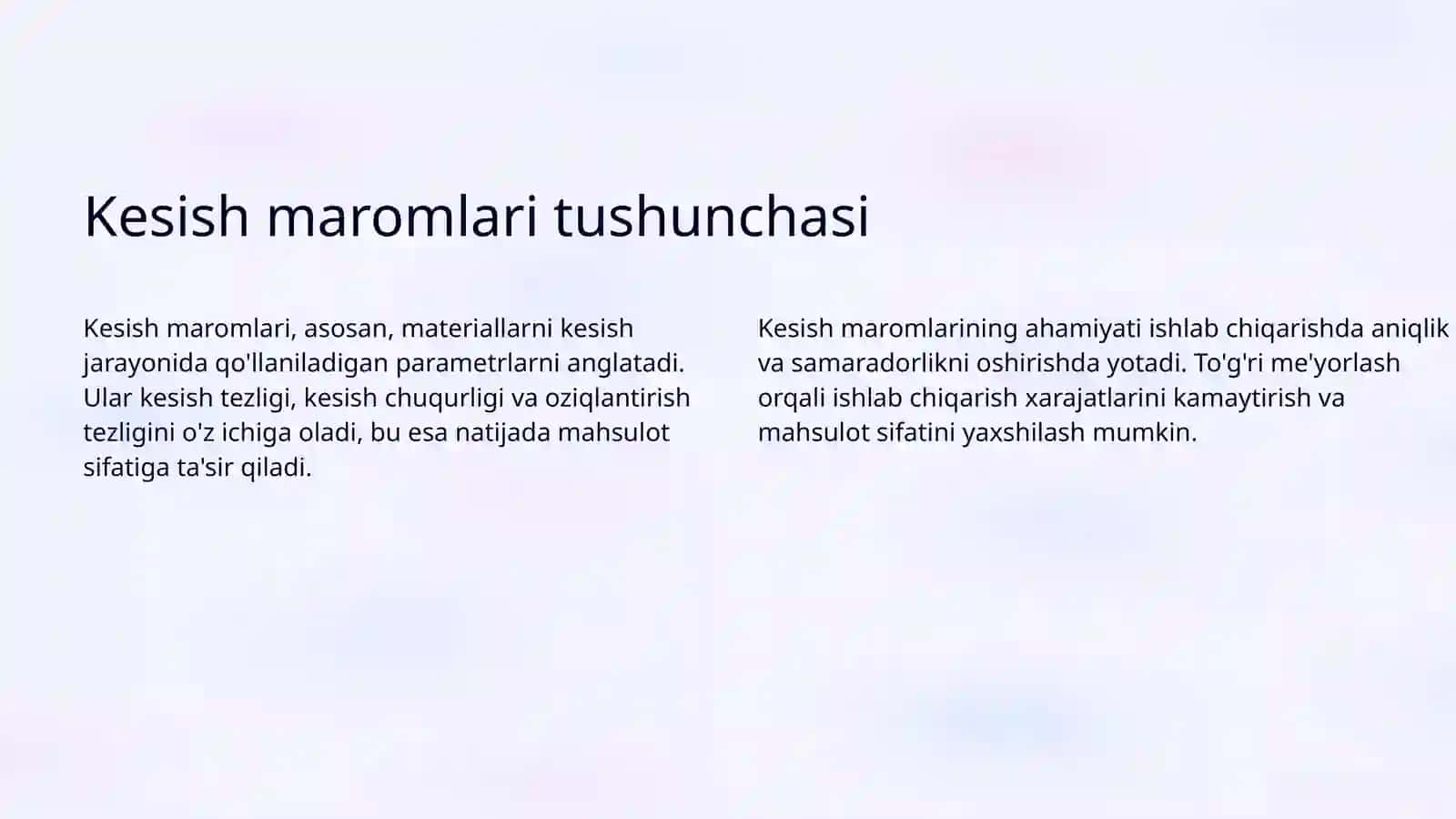 Kesish maromlarini me'yorlash 3