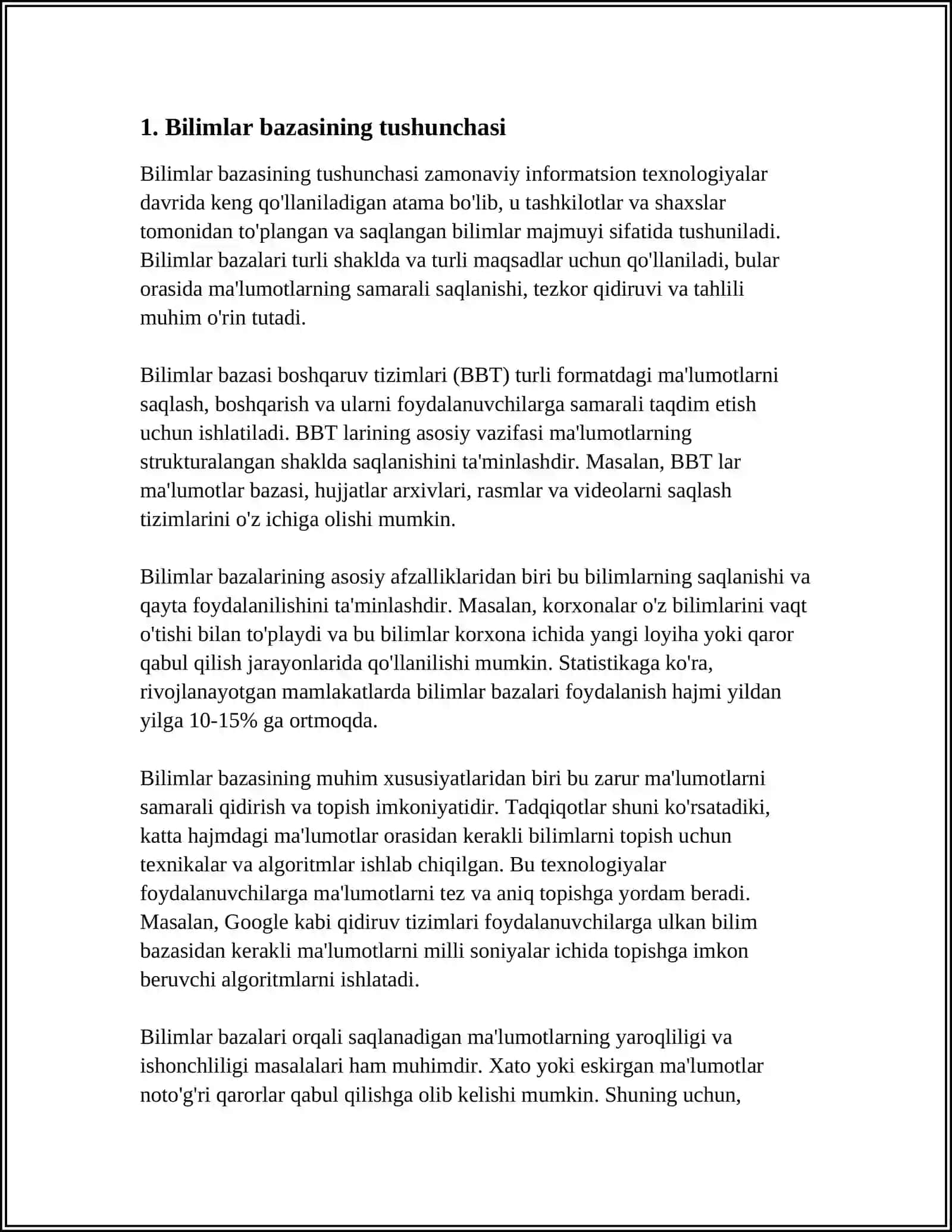 BILIMLAR BAZASI VA BILIMLARNI NAMOYISH ETISH MODELLARI 3