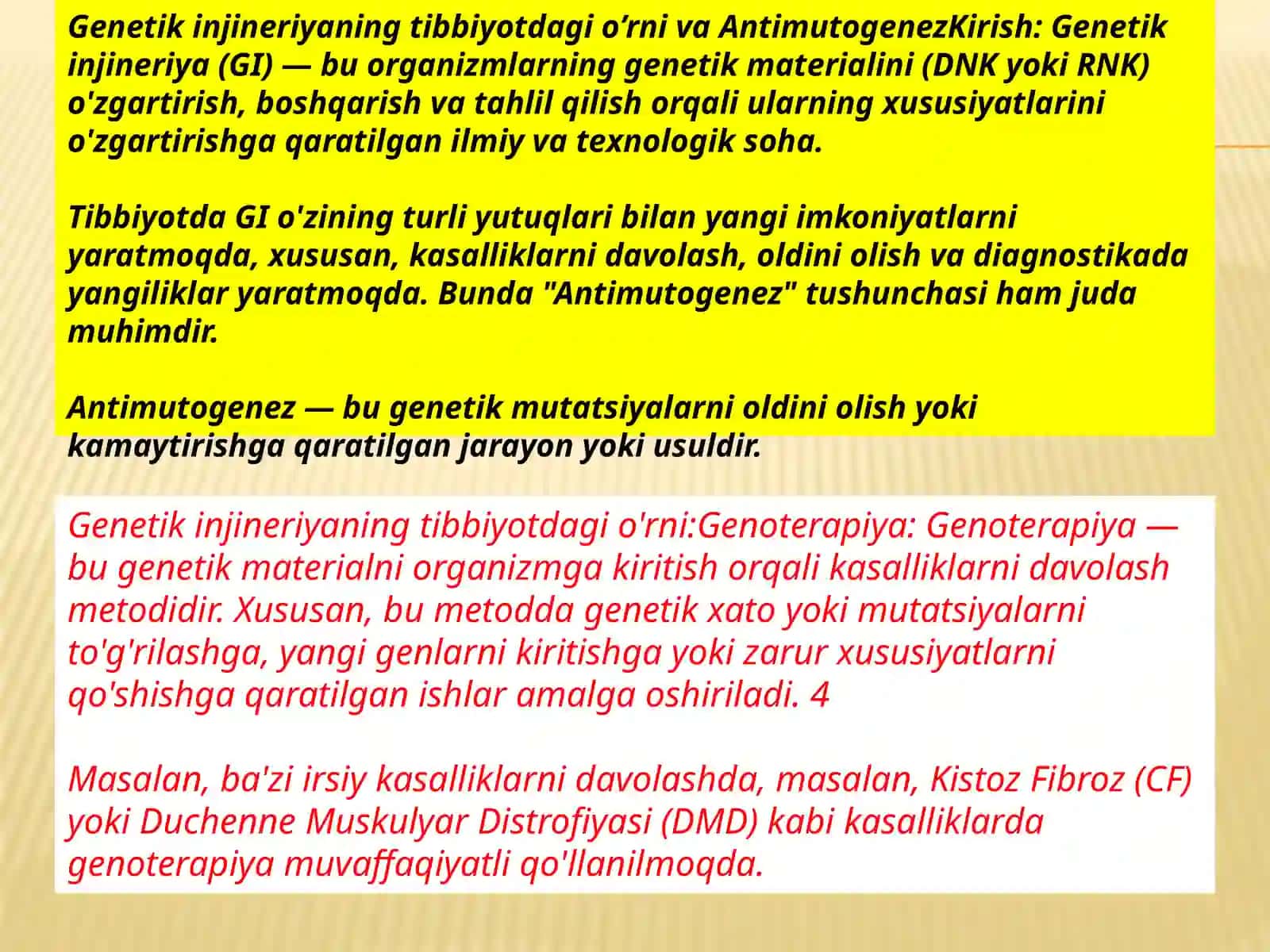 Genetik injineriya va Antimutogenez 3