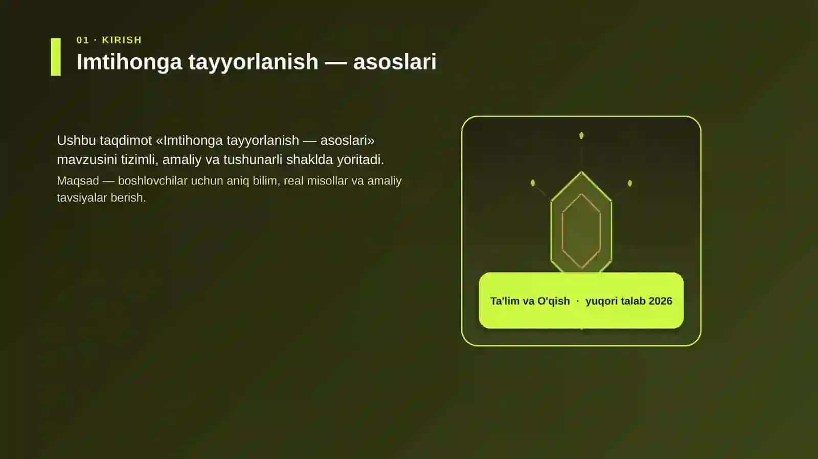 Imtihonga tayyorlanish — asoslari 3
