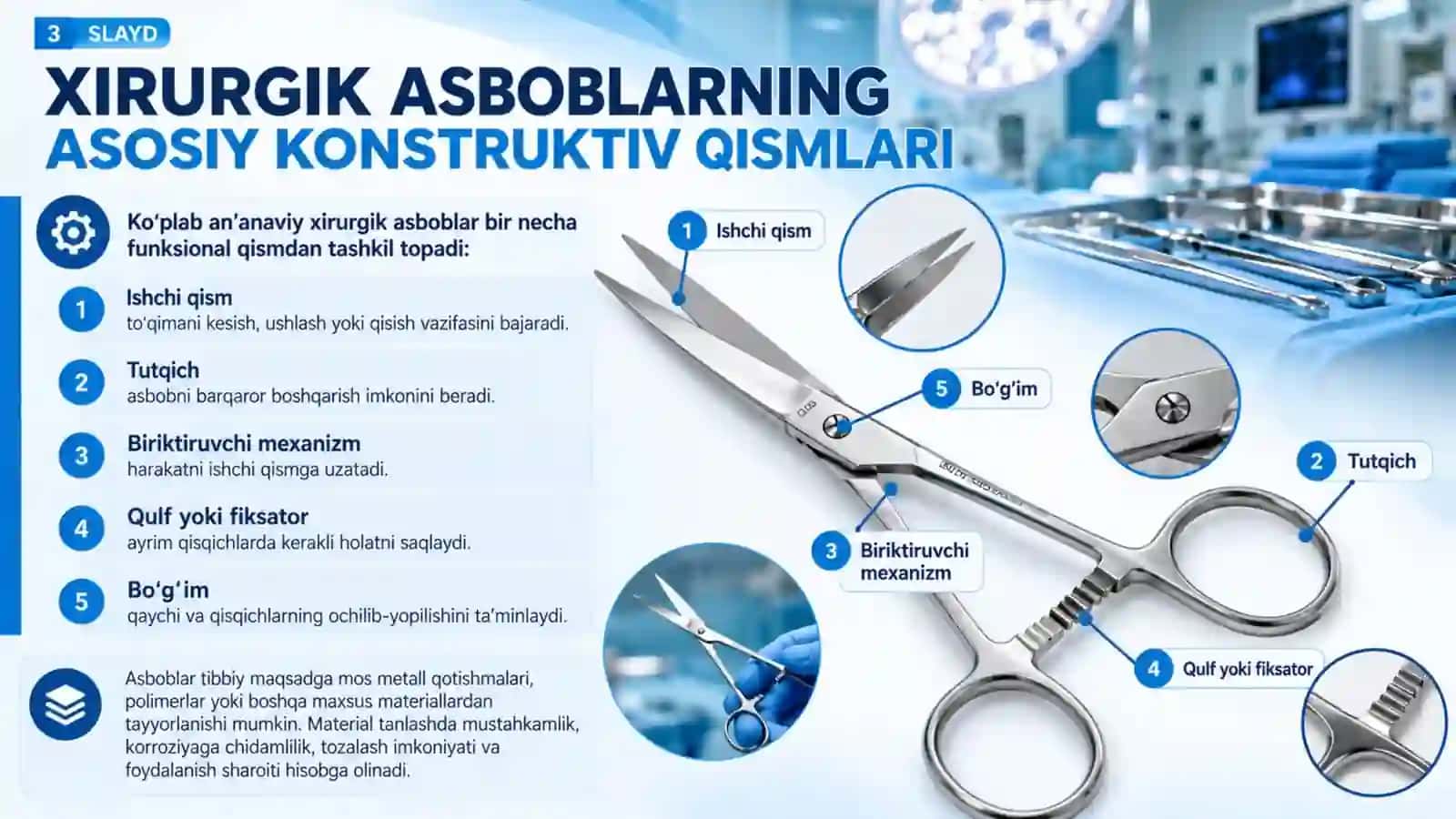 Zamonaviy xirurgik asboblar — professional tibbiy taqdimot 3