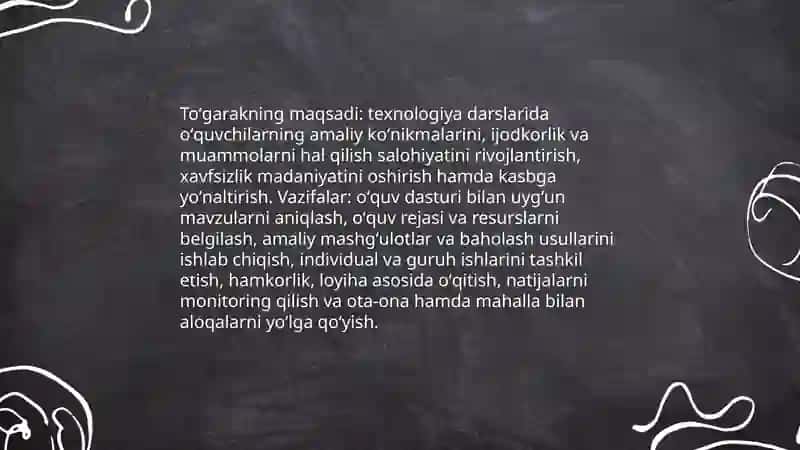 Texnologiya darslarida toʻgaraklarni tashkil etish 3