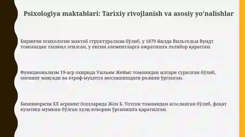 Psixologiya maktablari.Psixologiya tadqiqot metodlari 3