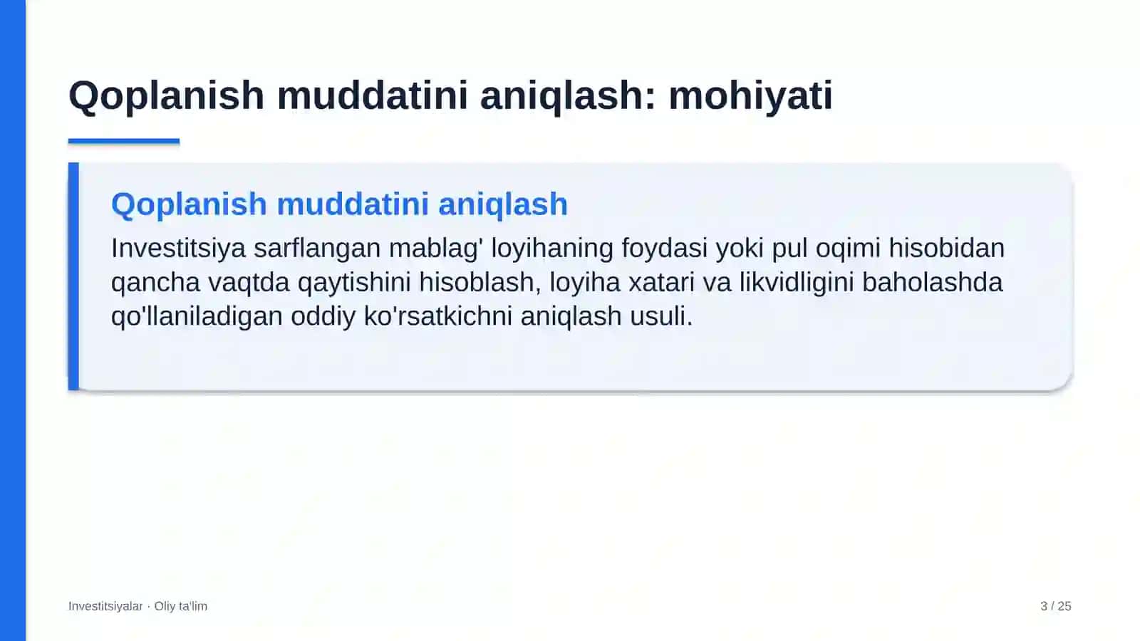 marketing agentliklarida investitsiyalarning qoplanish muddatini aniqlash 6554 3