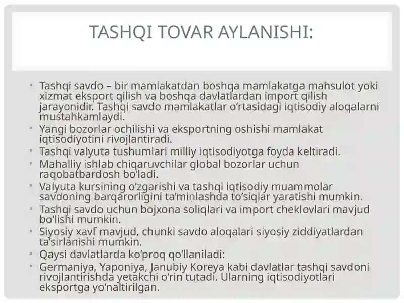TOVAR AYLANISHNING NAZARIY ASOSLARI 3