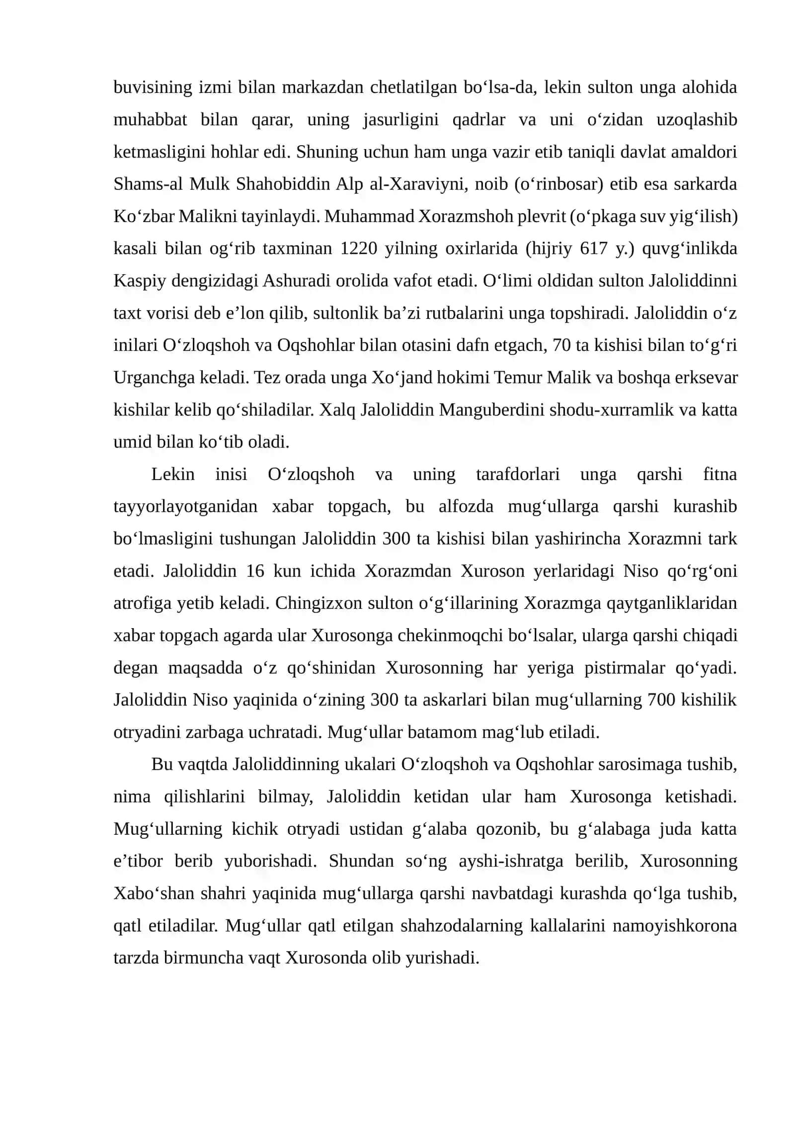 Jalolidin Manguberdi Vatan himoyachisi mavzusida referat tayyorlash 3