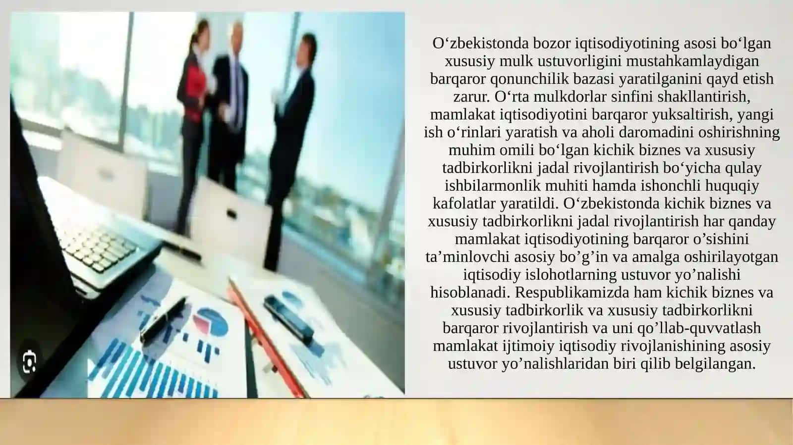 O‘zbekistonda kichik biznes va xususiy tadbirkorlikning shakllantirilishi va uning o‘ziga xosligi 3