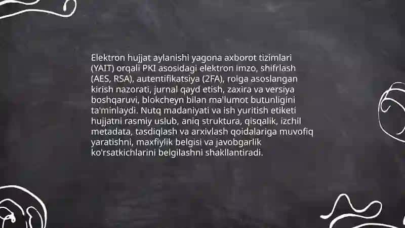 Elektron hujjatlar va ularning xavfsizligini ta'minlash bo'yicha zamonaviy texnologiyalar 3