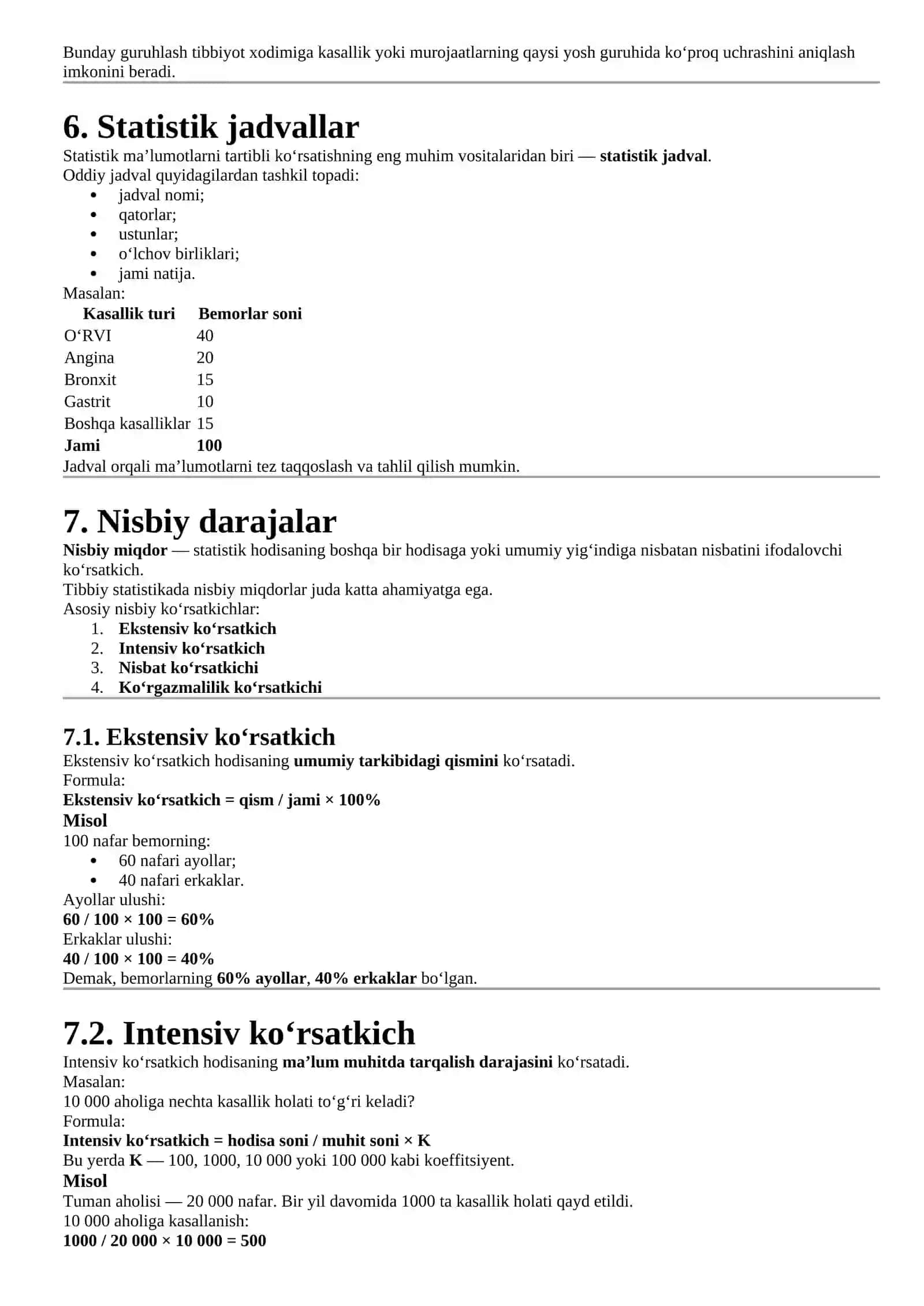 STATISTIK TEKSHIRISH USULLARI VA ULARNI O‘RTA TIBBIYOT XODIMI ISHIDA QO‘LLASH 3