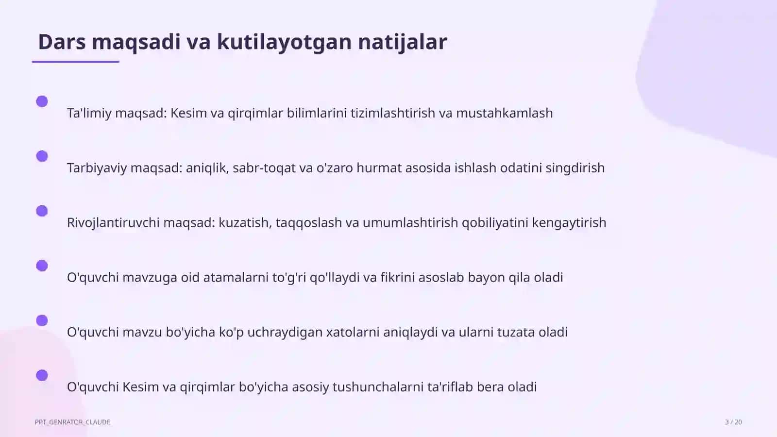 Kesim va qirqimlar (9-sinf) 3