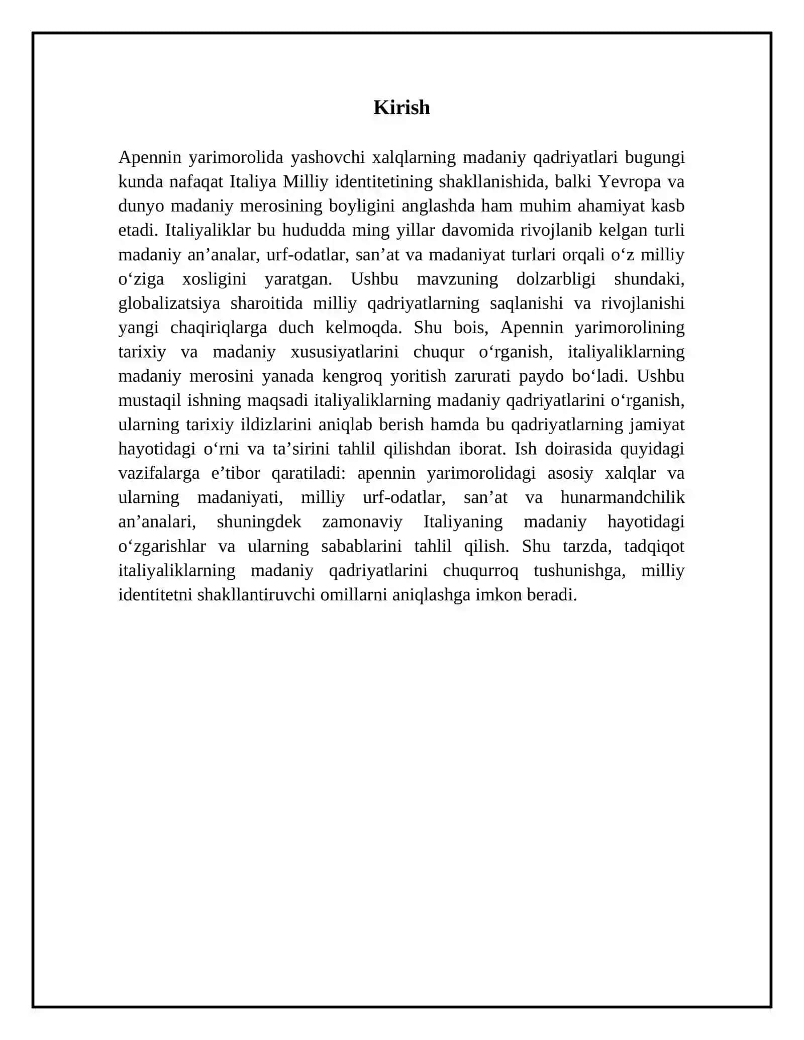 Apennin yarimoroli xalqlari: italiyaliklar va ularning madaniy qadriyatlari 3