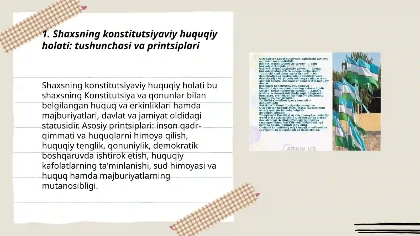 Shaxsning konstitutsiyaviy huquqiy holati. Fuqarolik 3