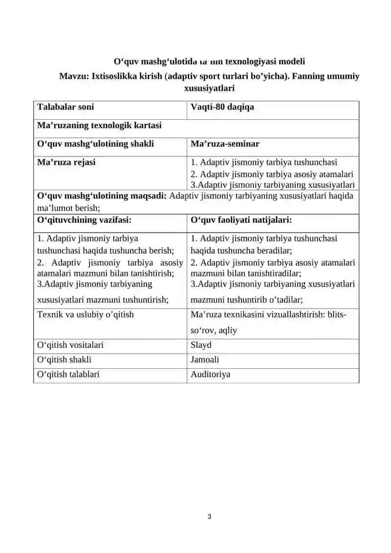 Ixtisoslikka kirish (adaptiv sport turlari bo’yicha) 3