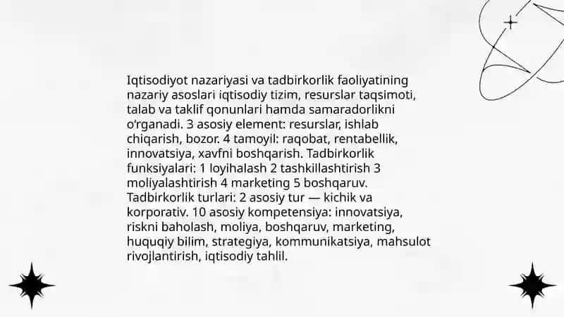 Iqtisodiyot nazariyasi va tadbirkorlik faoliyatining nazariy asoslari 3