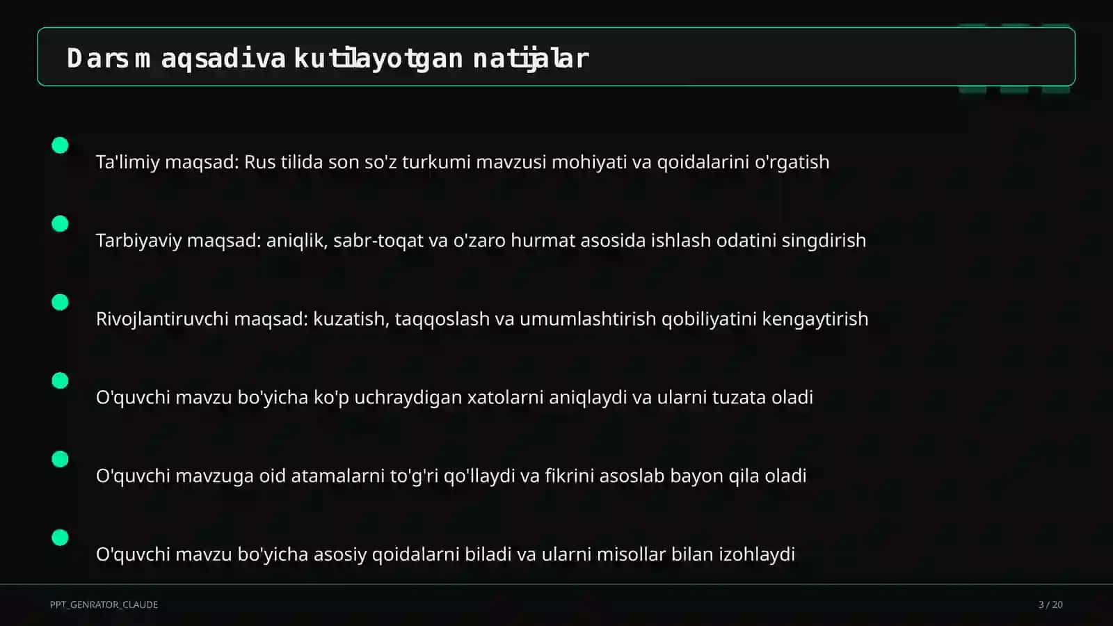 Rus tilida son so'z turkumi (6-sinf) 3