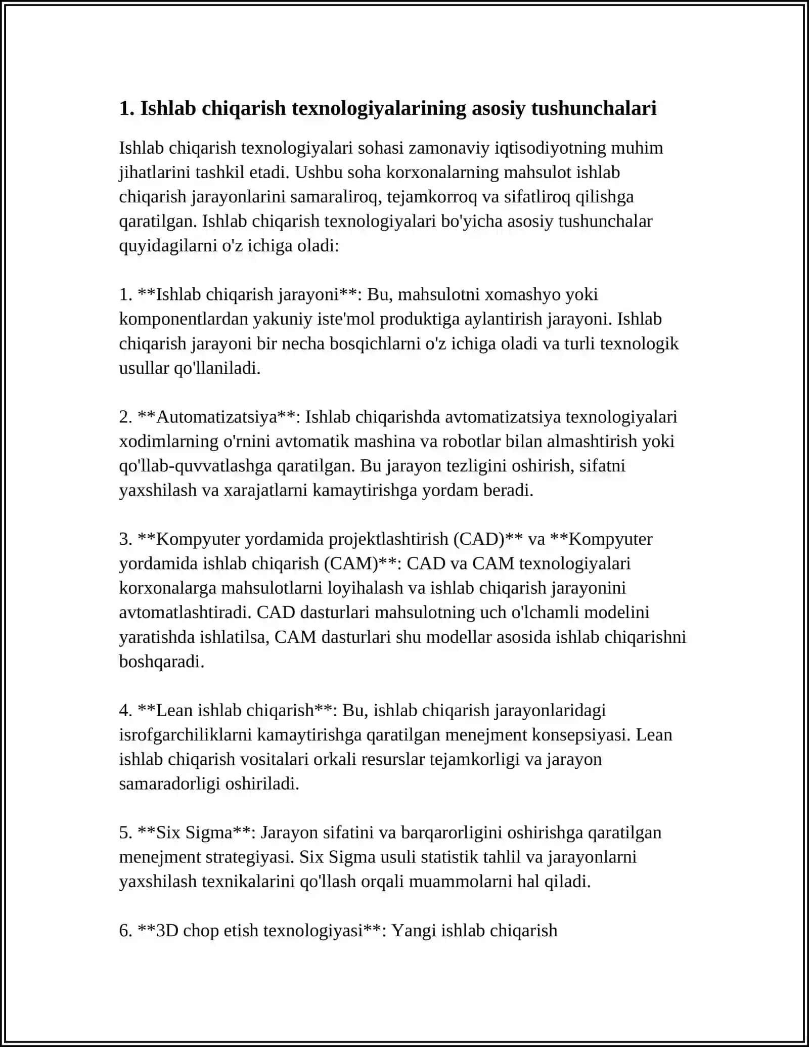 MIS ISHLAB CHIQARISH TEXNOLOGIYASI 3