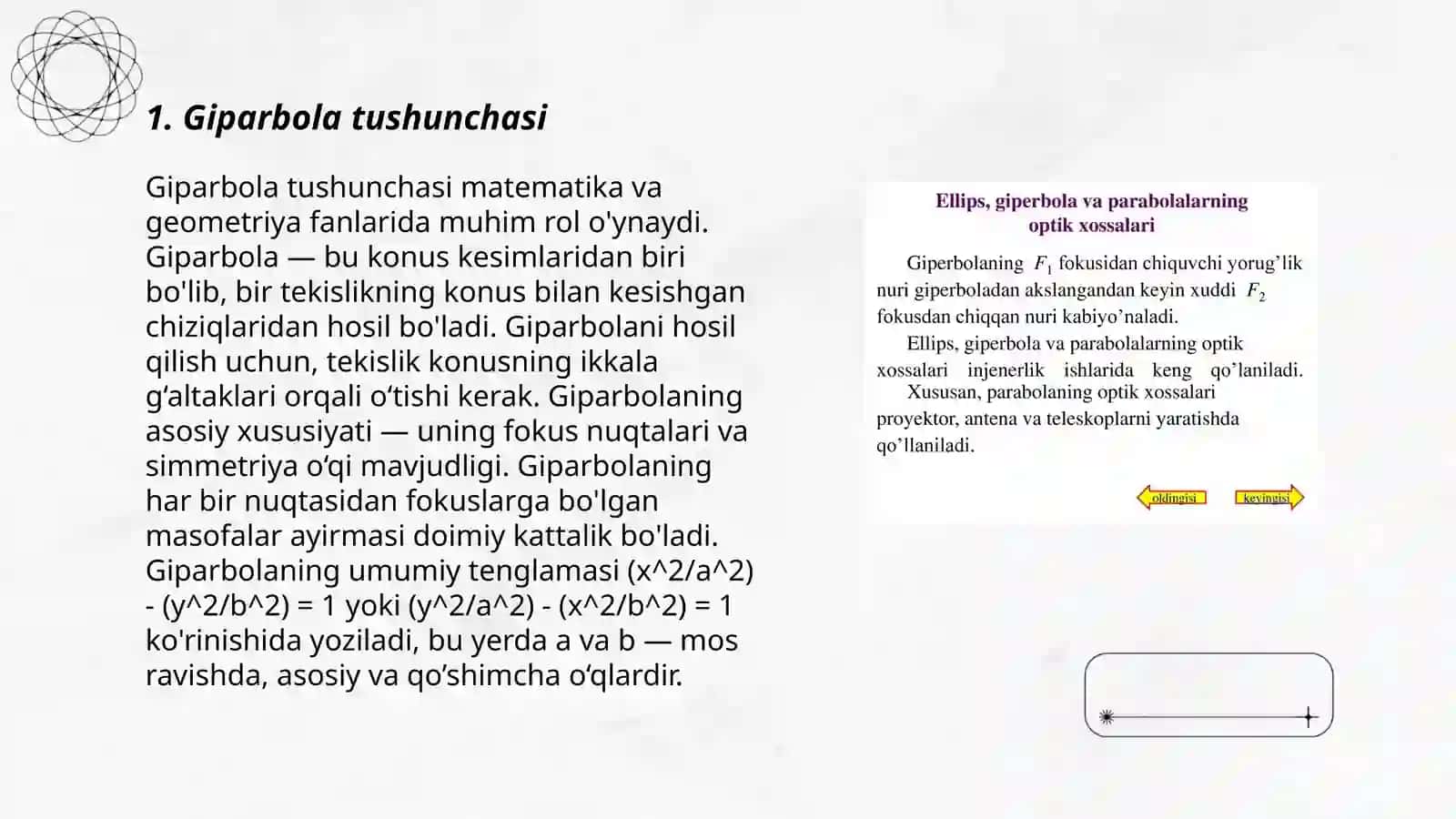 Giperbola: Tushuncha, Xususiyatlar va Qo‘llanilishi 3