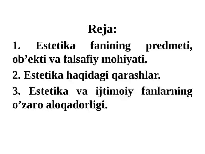 Estetika fanining predmeti 3