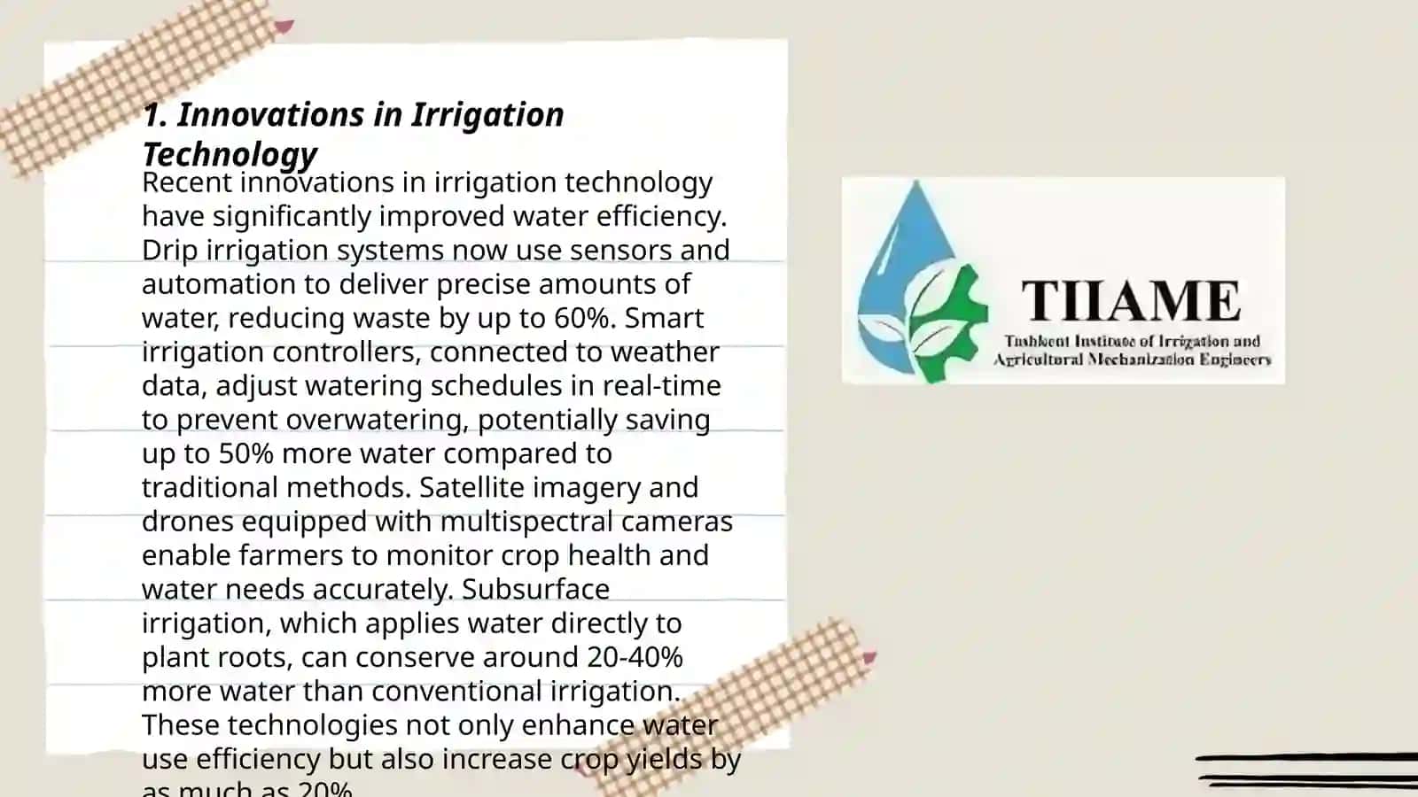 Tachkent institute of Irrigation and Agricultural Machanization of Energineers National Research University 3