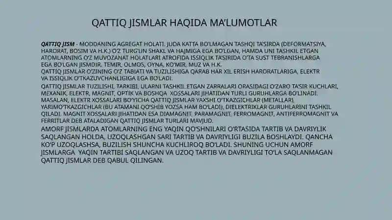 QATTIQ JISMLAR VA ULARNING TUZULISHI 3
