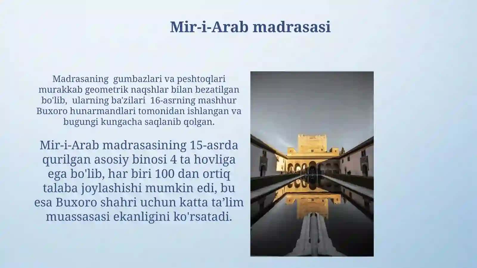 Buxorodagi tarixiy obidalar 3