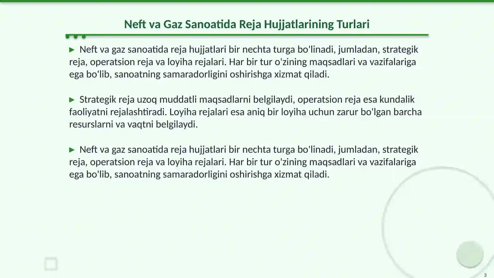 Neft va Gaz Sanoatida Reja Hujjatlari va Qoidalar 3