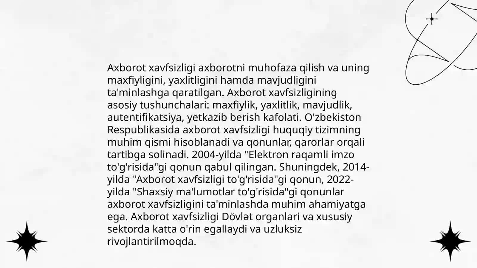 O'zbekistonda Axborot xavfsizligining ma'naviy va huquqiy asoslari 3