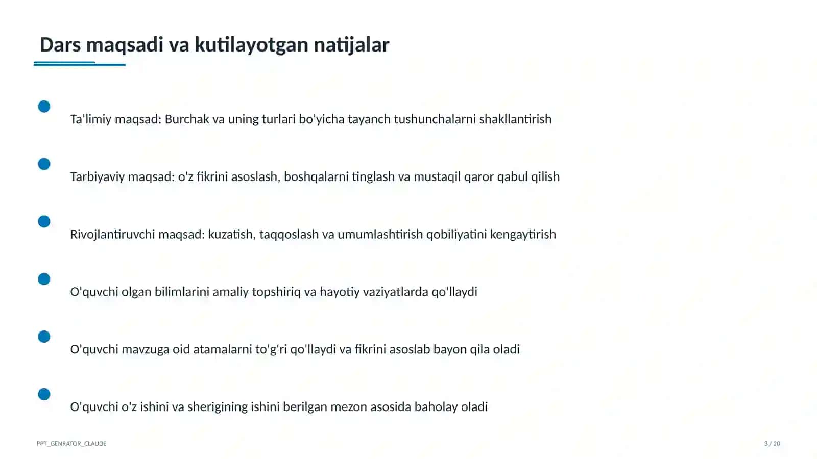 Burchak va uning turlari (4-sinf) 3