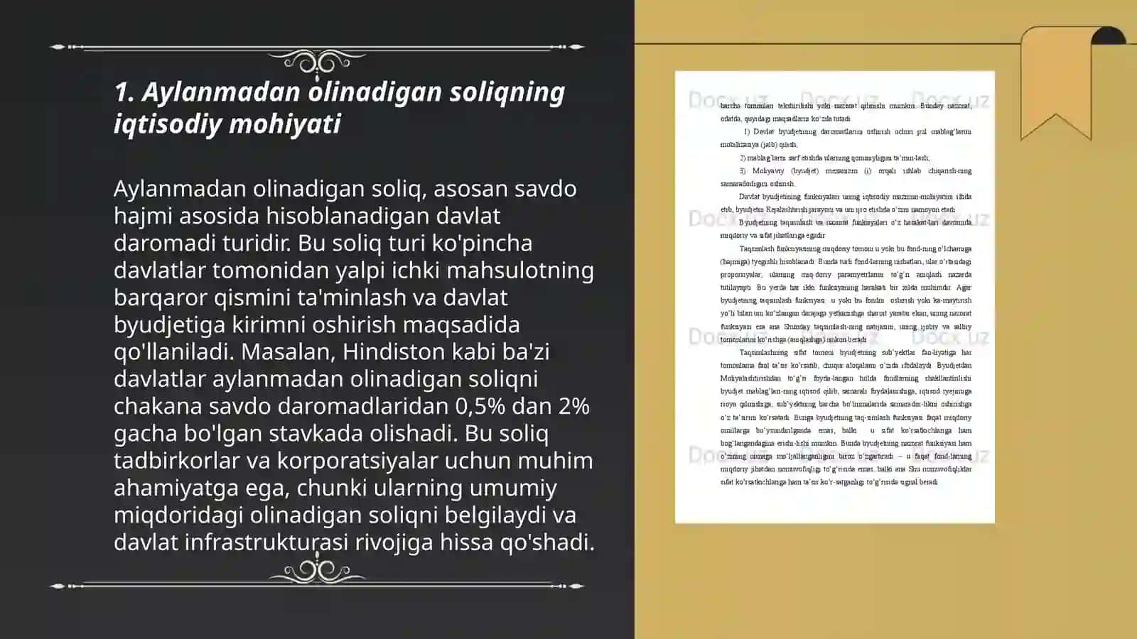Aylanmadan olinadigan soliqning iqtisodiy mohiyati 3