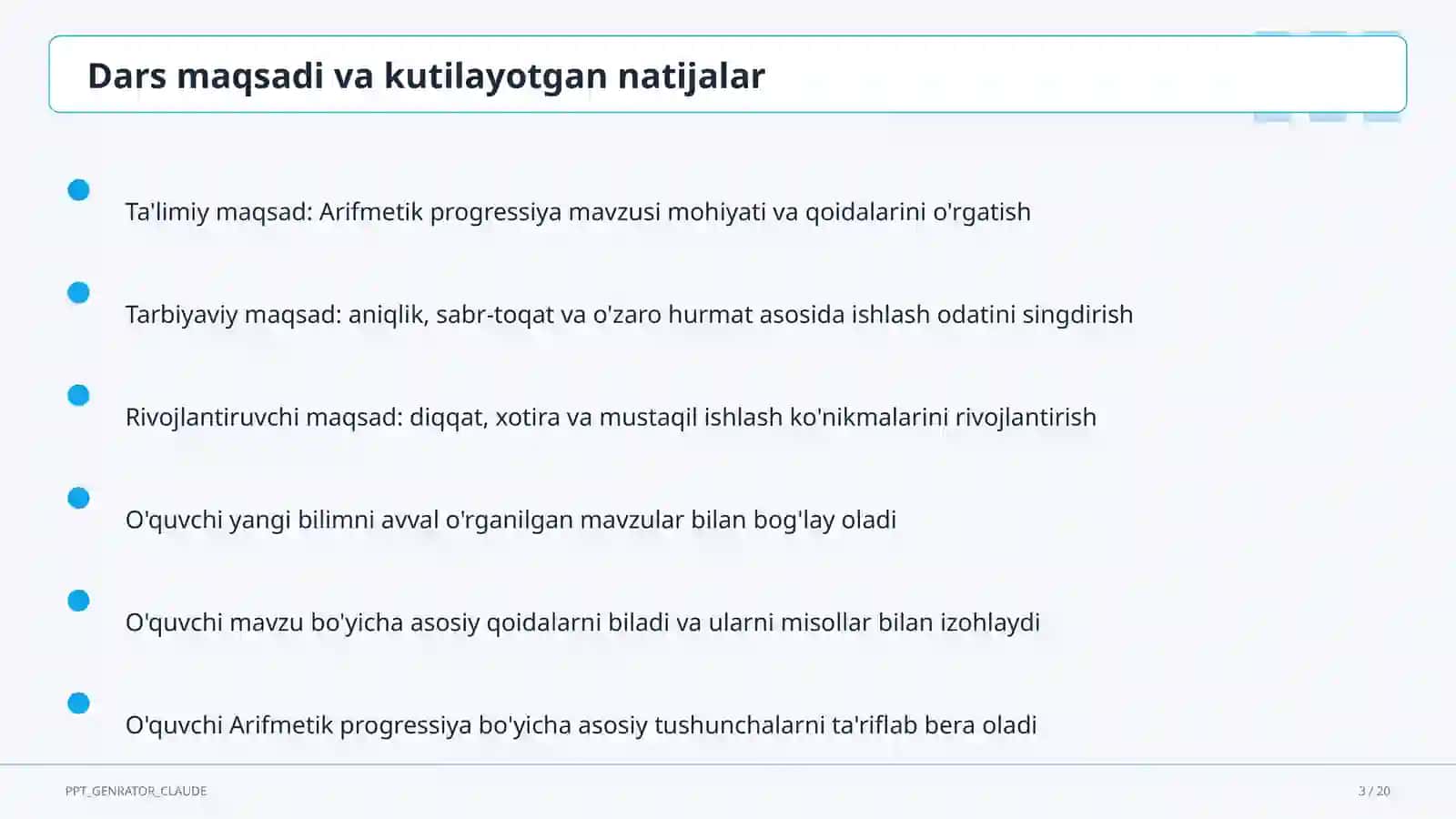 Arifmetik progressiya (9-sinf) 3