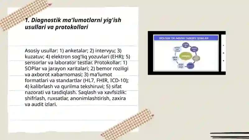Diagnostik malumotlardan foydalanish va ularni joriy qilish 3