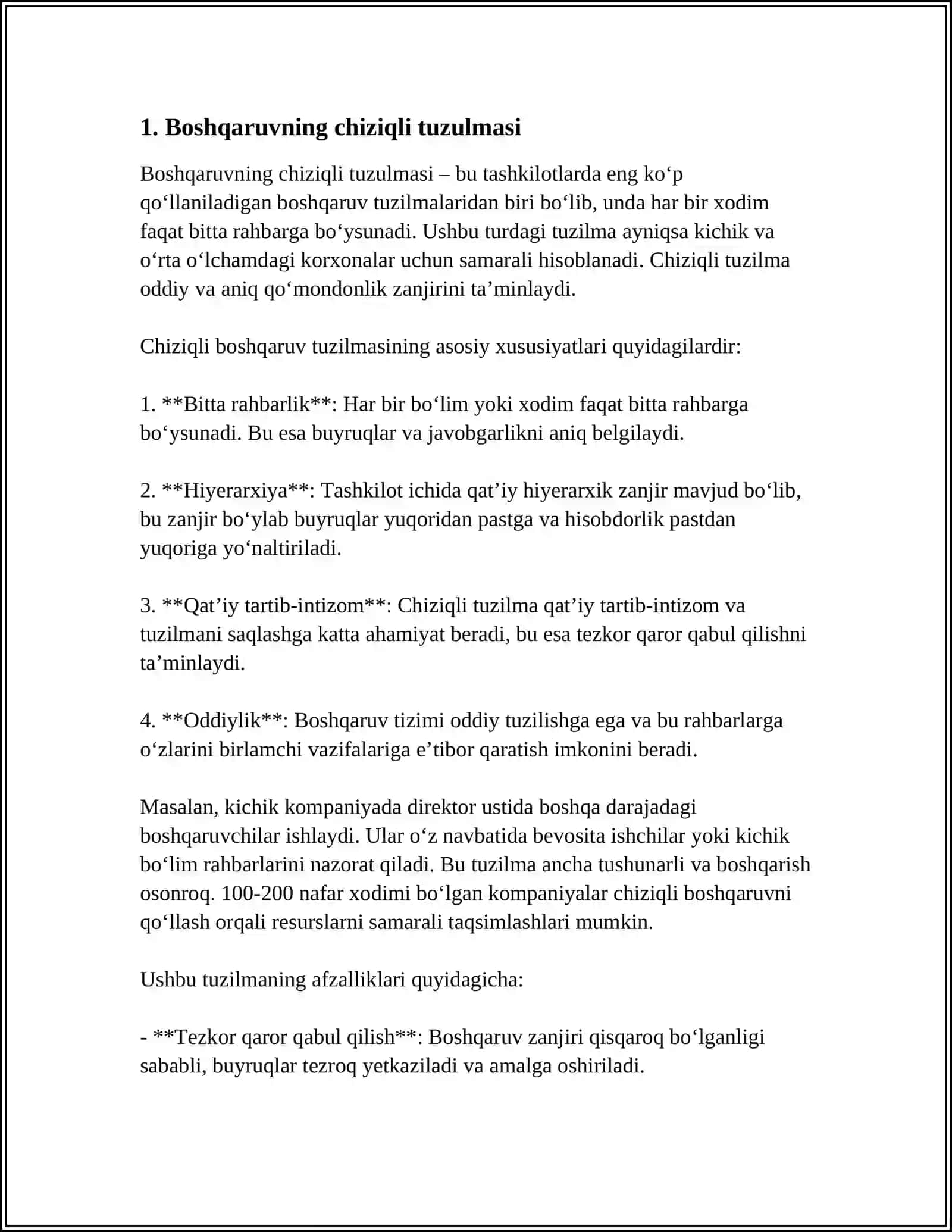 BOSHQARUV STRAKTURALARINING TASHKILIY TURLARI VA FARQLARI 3