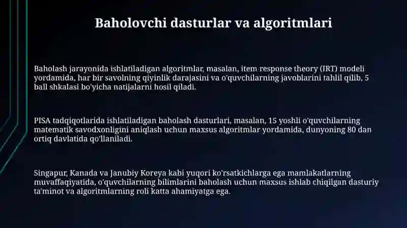 Xalqaro baholash (PISA tadqiqotlarida innovatsion pedagogik texnologiyalar) 3