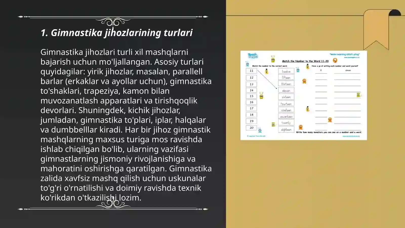 Gimnastika jihozlari va ularda bajariladigan mashqlarga tavsif 3