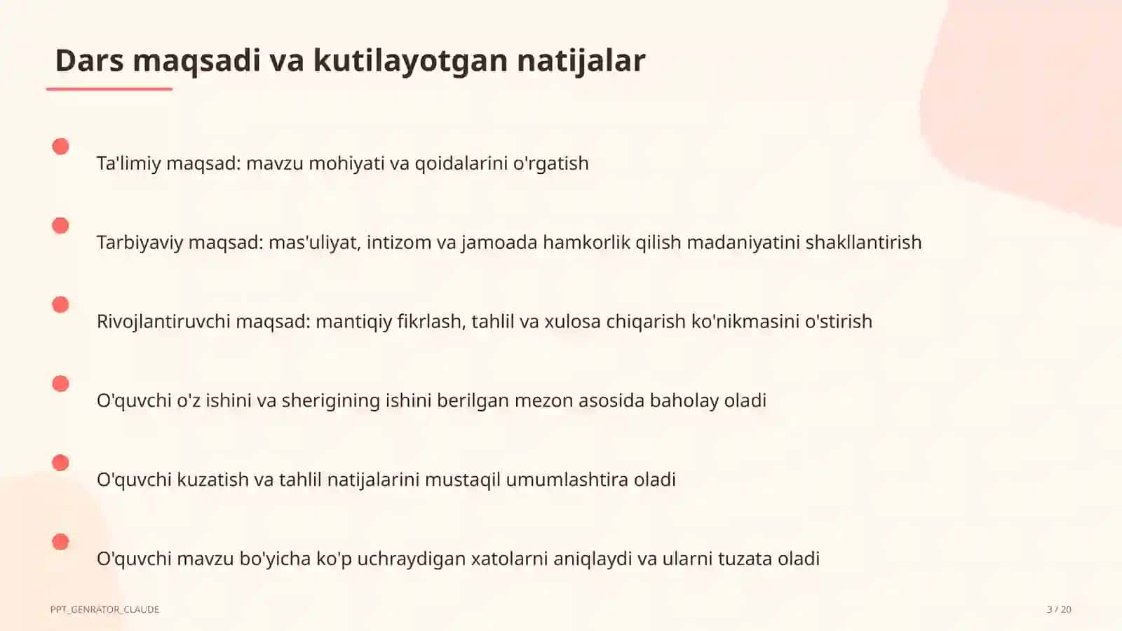 Sinf soati uchun 2026-2027 o'quv yili mavzulari: tarbiyaviy soatlarni rejalashtirish 3