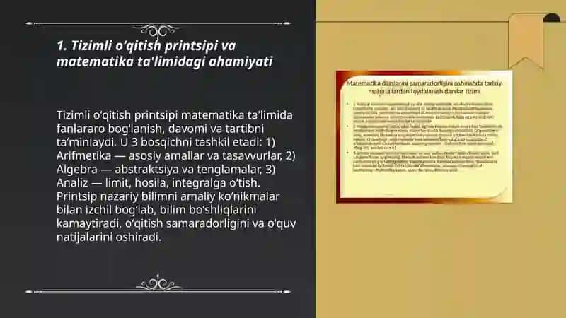Tizimli oʻqitish printsipi va matematika ta'limidagi ahamiyati 3