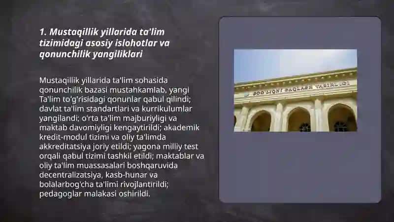 Mustaqillik yillarida O’zbekistonda ta’lim va sog’liqni saqlash rivoji 3