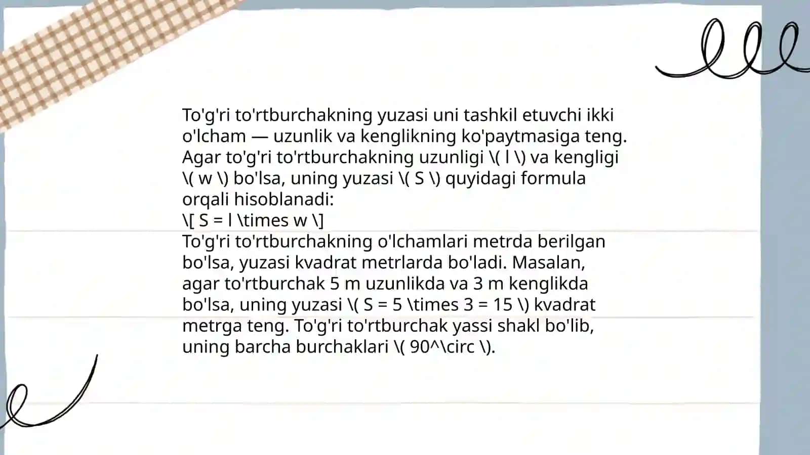 Geometrik shakllarning yuzalari 3