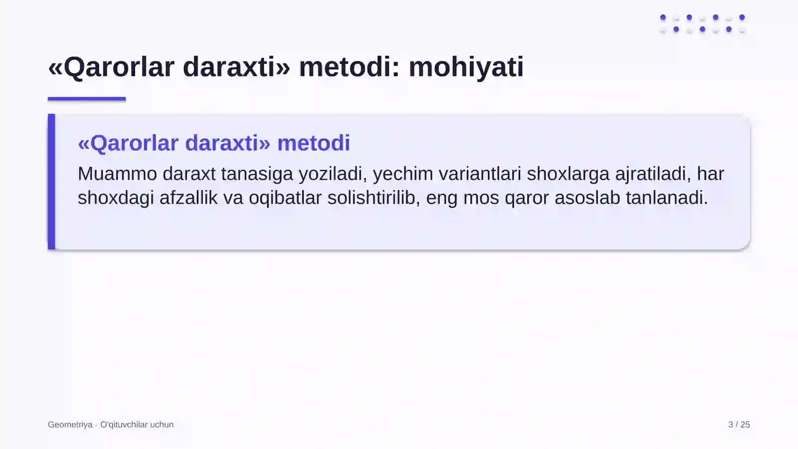 geometriya darslarida qarorlar daraxti metodidan foydalanish 2171 3