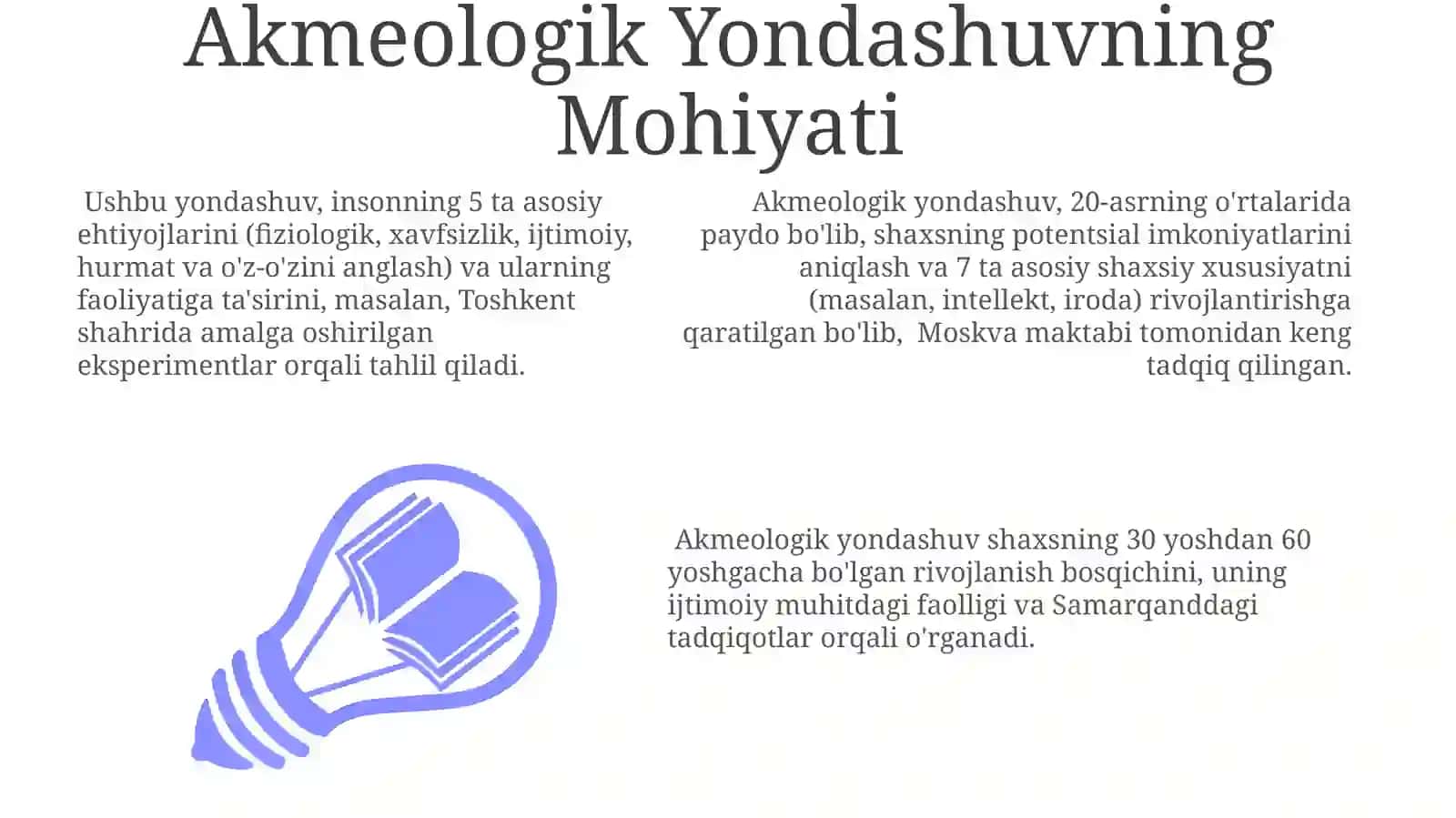 Shaxs va faoliyat subyekti sifatidagi individning akmeologik o'rganilishi 3