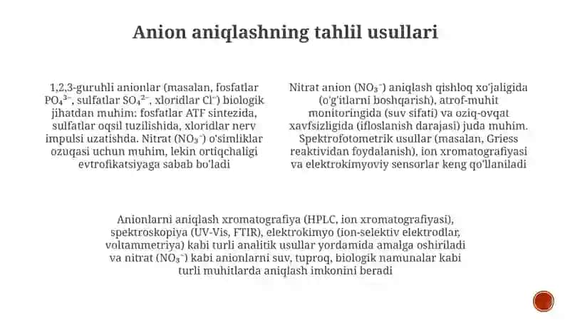 1,2,3-Guruh Anionlarining Biologik Rollari 3