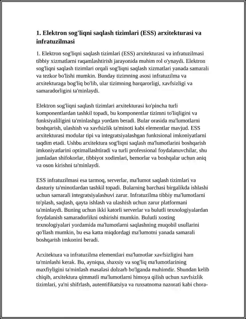 Elektron sog'liqni saqlash tizimlari (ESS) 3