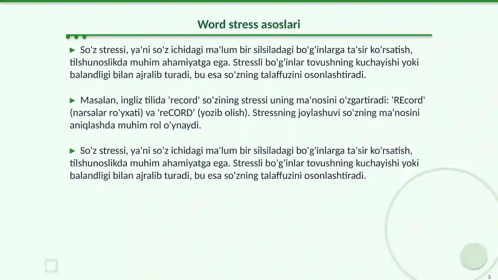 Word stress 3