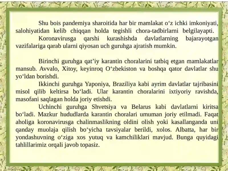 Pandemiya- XXI asrning global muammosi va uning oqibatlari 3