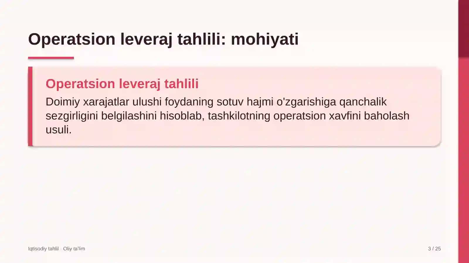 Maishiy texnika do'konlarida operatsion leveraj tahlili 3