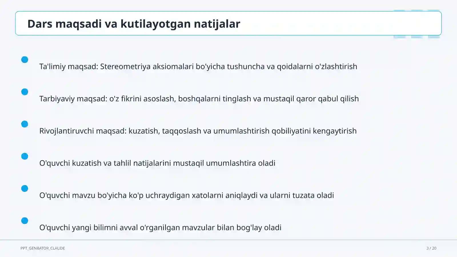 Stereometriya aksiomalari (10-sinf) 3