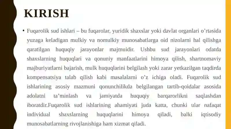 Fuqarolik sudishlarini yuritish ishtirokchilari 3