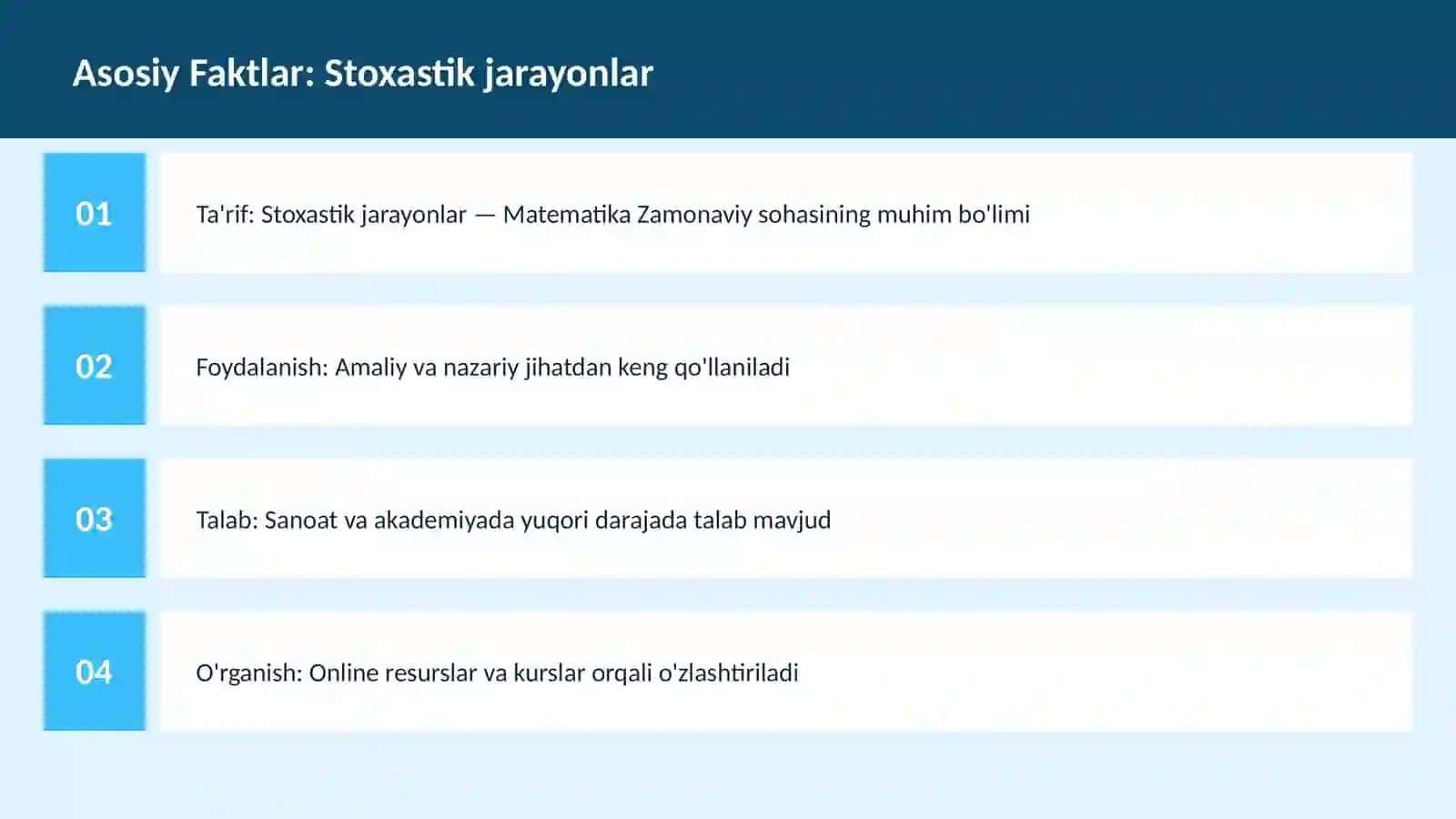 Stoxastik jarayonlar 3