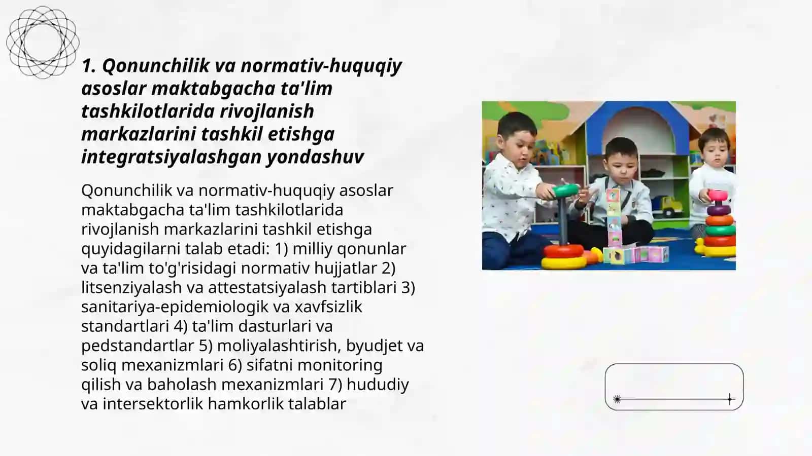 Maktabgacha taʼlim tashkilotlarida rivojlanish markazlarini tashkil etishga integratsiyalashgan yondashuv 3