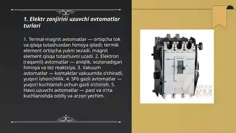Elektr zanjirini uzuvchi avtomatlar 3